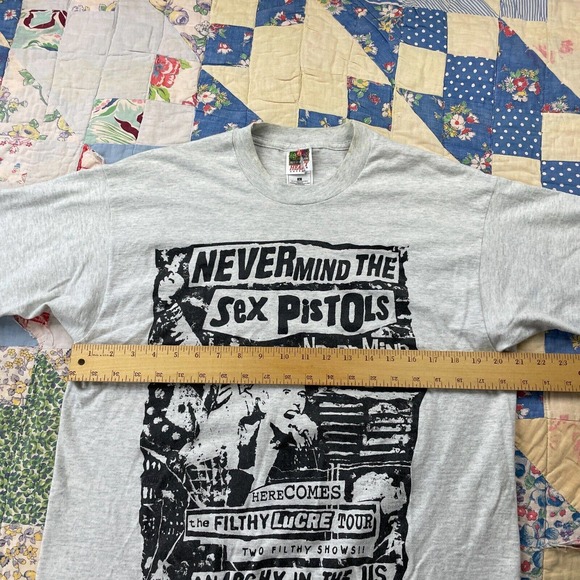 Vintage 90s Sex Pistols Filthy Lucre Tour Nevermind Johnny Rotten AOP Tee Large - Picture 7 of 13